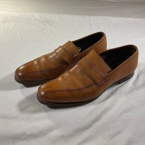 Paul Stuart Choice Brown Leather Oxford Almond Toe Dress Shoes Men's Size 9.5D